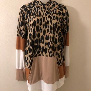 LuLaRoe Leopard Amber Unicorn Hoodie- Sz:Med
